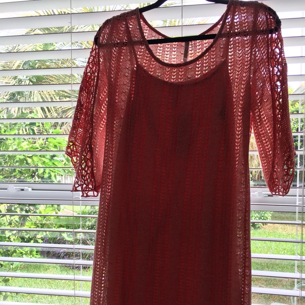 Monoreno Soft Blush Coral Knit Dress